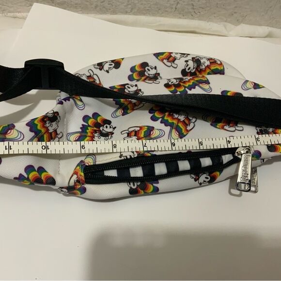 Loungefly Disney Mickey with rainbow dropshadow print faux textured Hip Pack - Picture 11 of 14